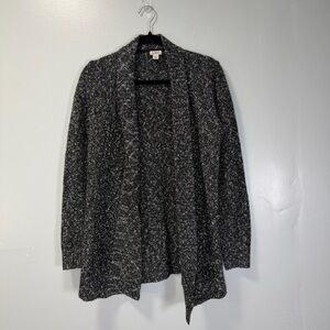 L.L. Bean Women's Black and White Open Front Cardigan Sz‎ Small